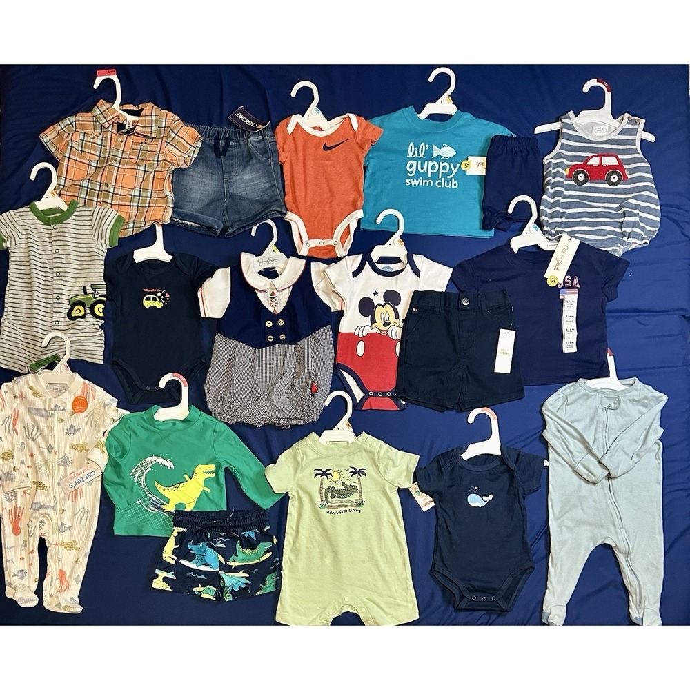 Huge Lot Baby Boys Clothes 3 6 Months NEW & EUC Summer Carters Nike 3m 6m Tommy